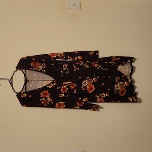 Burgundy long sleeve dress